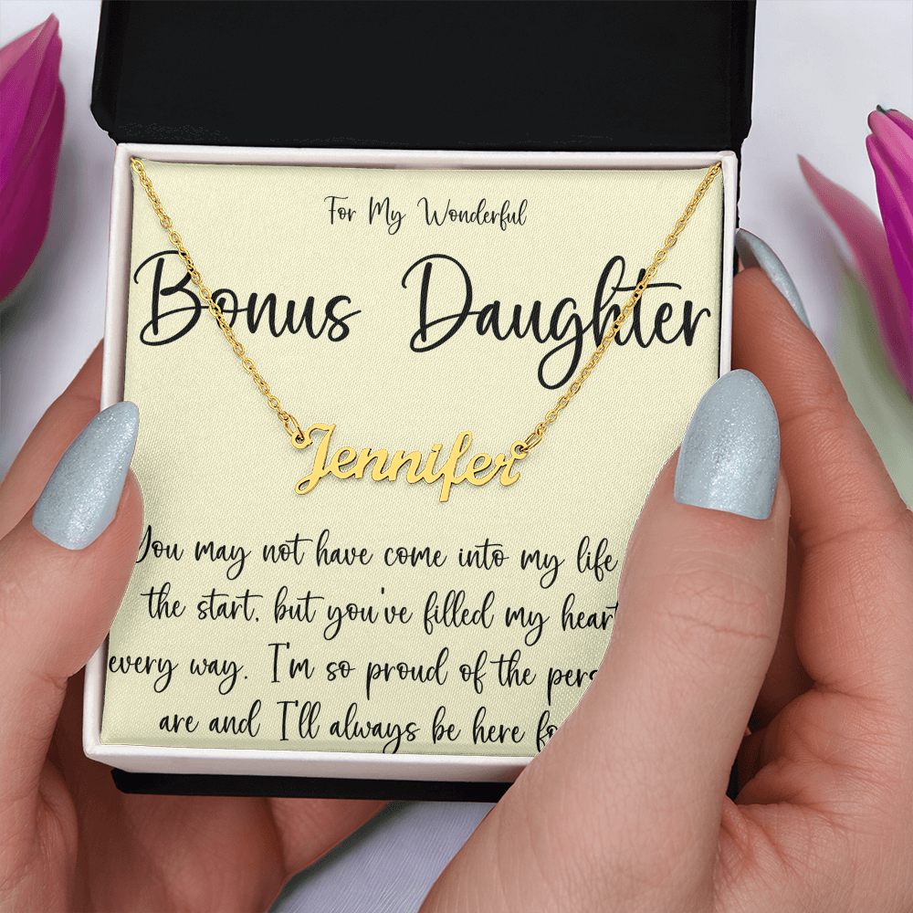 Personalized Name Necklace For A Brilliant Bonus Daughter