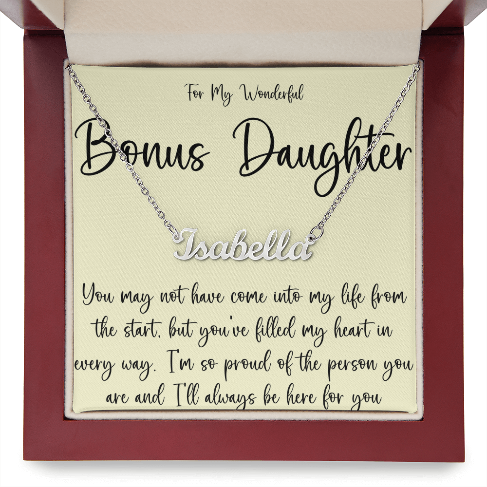 Personalized Name Necklace For A Brilliant Bonus Daughter