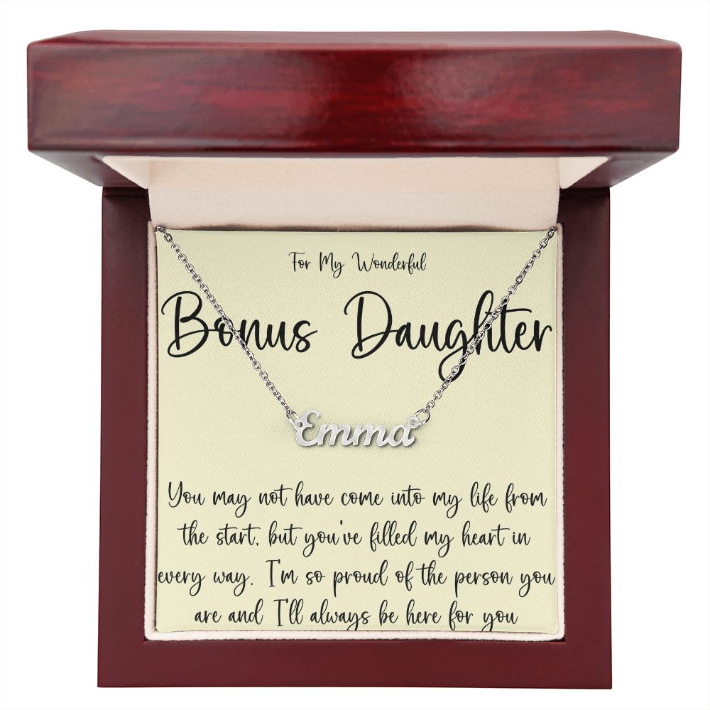 Personalized Name Necklace For A Brilliant Bonus Daughter
