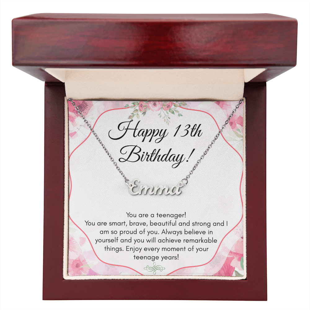 Personalized Name Necklace For A Girls 13th Birthday