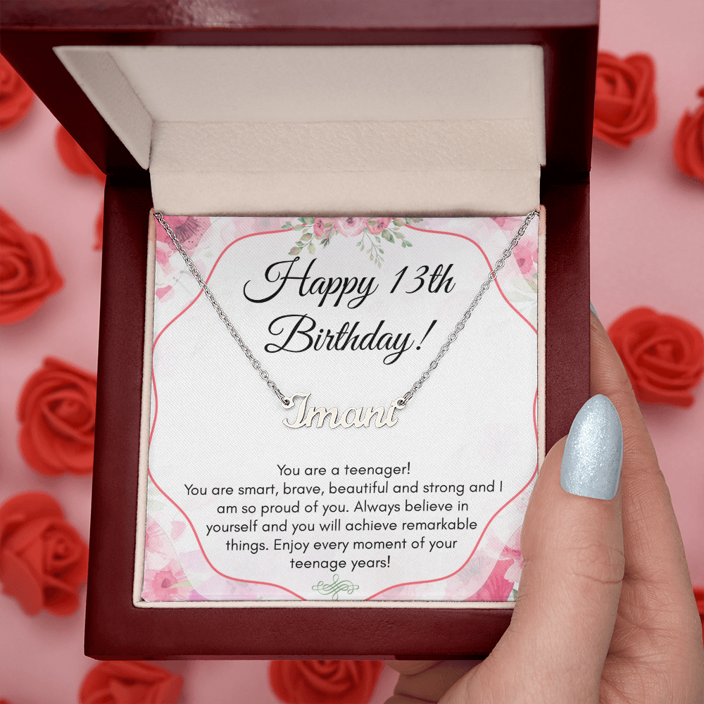 Personalized Name Necklace For A Girls 13th Birthday