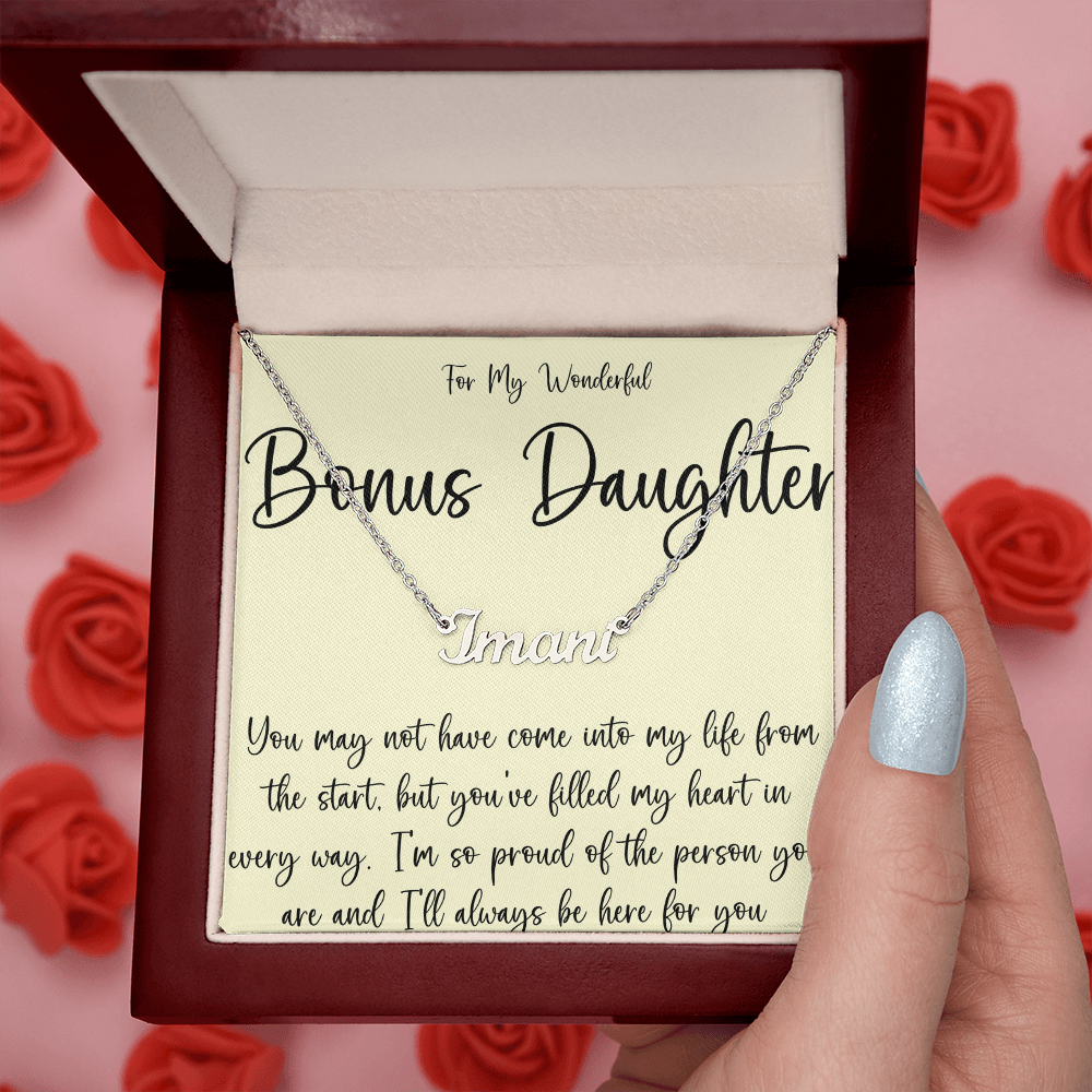 Personalized Name Necklace For A Brilliant Bonus Daughter