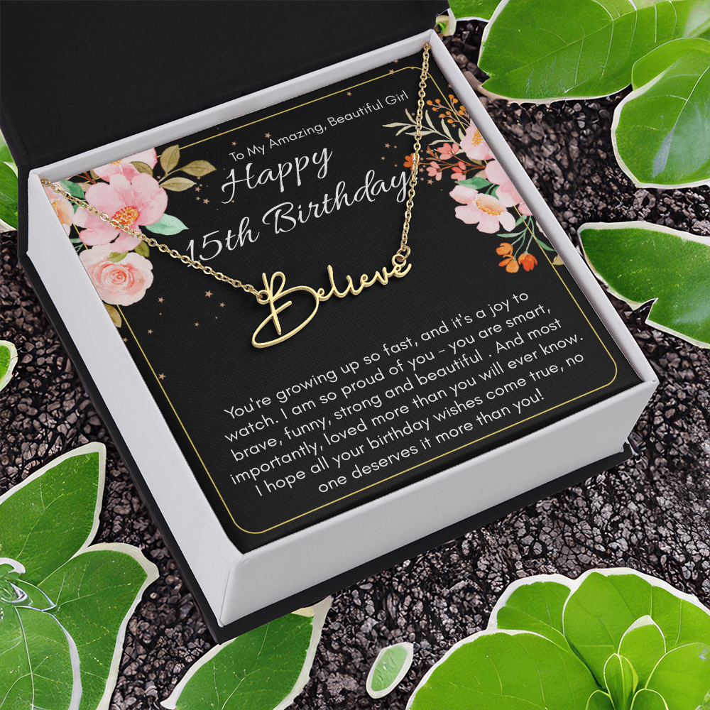 Personalized Name Necklace For A Girls 15th Birthday