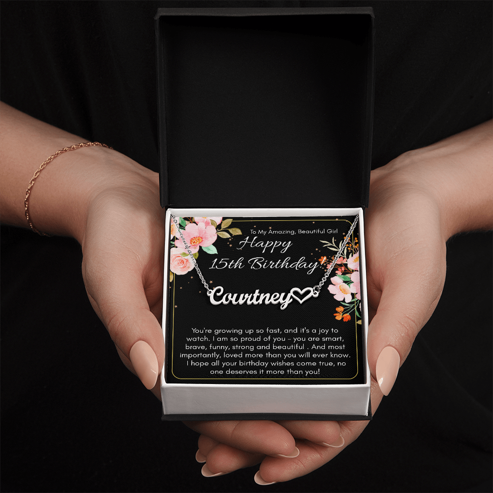 Personalized Name Necklace For A Girls 15th Birthday