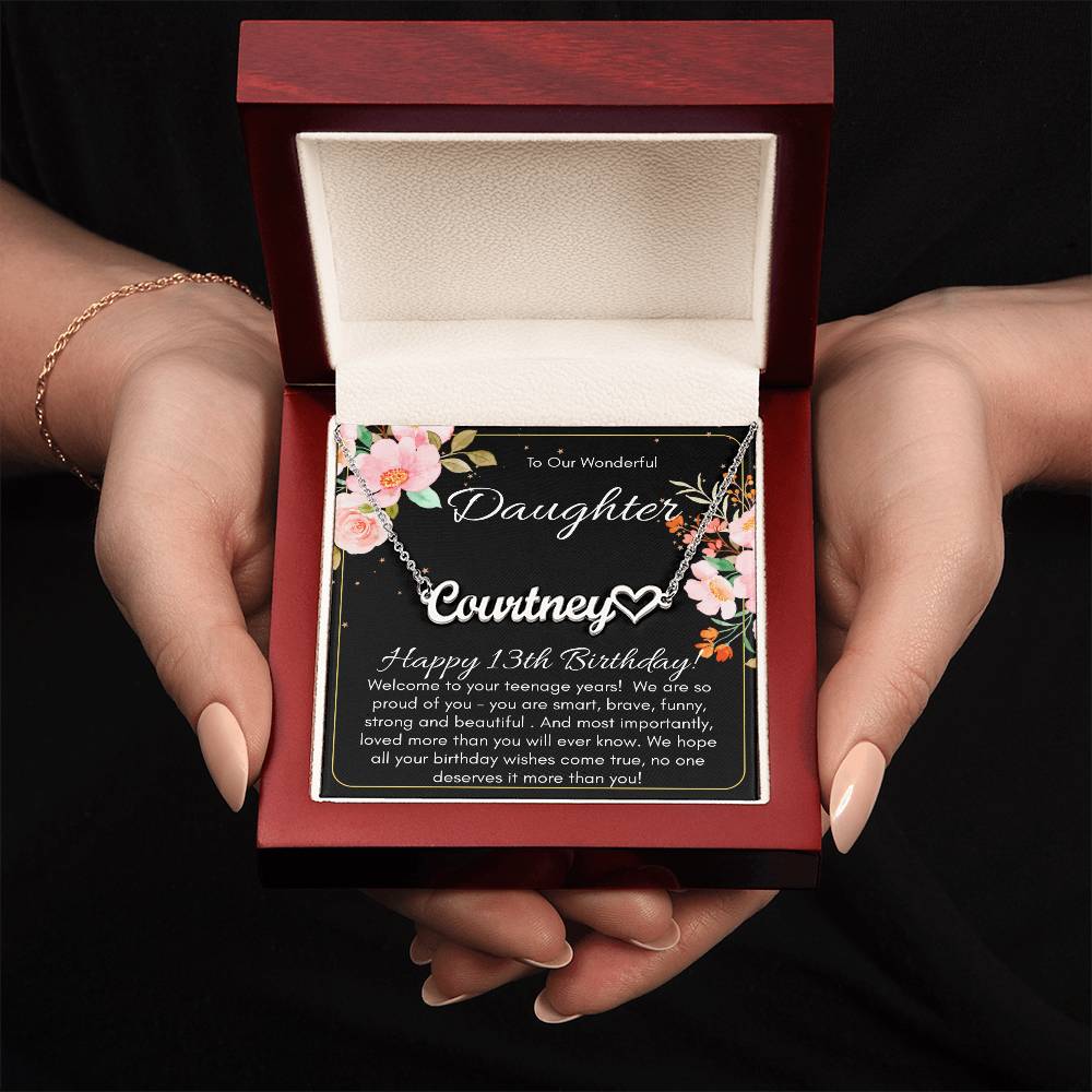 Personalized Name Necklace For A Daughters 13th Birthday