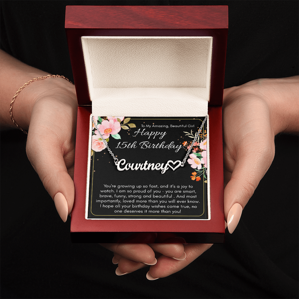 Personalized Name Necklace For A Girls 15th Birthday