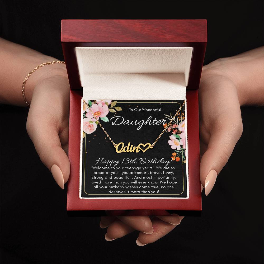 Personalized Name Necklace For A Daughters 13th Birthday