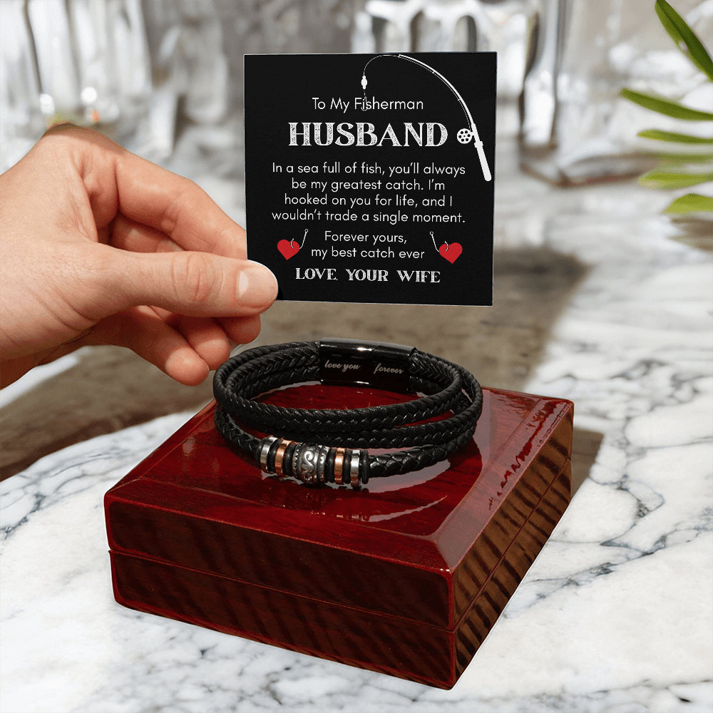 For the Man Who's Your Greatest Catch, Your Fisherman Husband, Gift Bracelet For Him