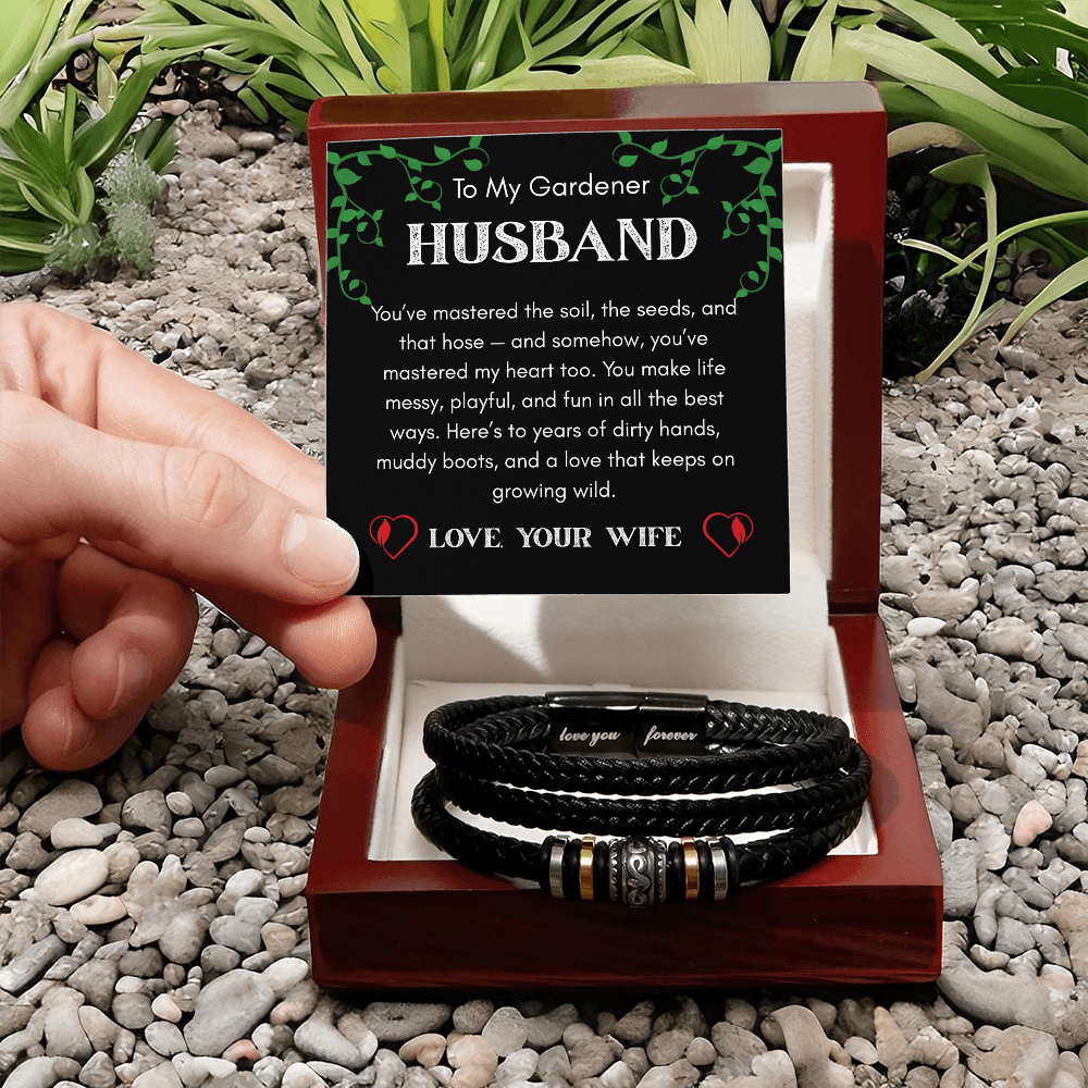 Men's Bracelet Gift for Gardener Husband - Love That Keeps on Growing