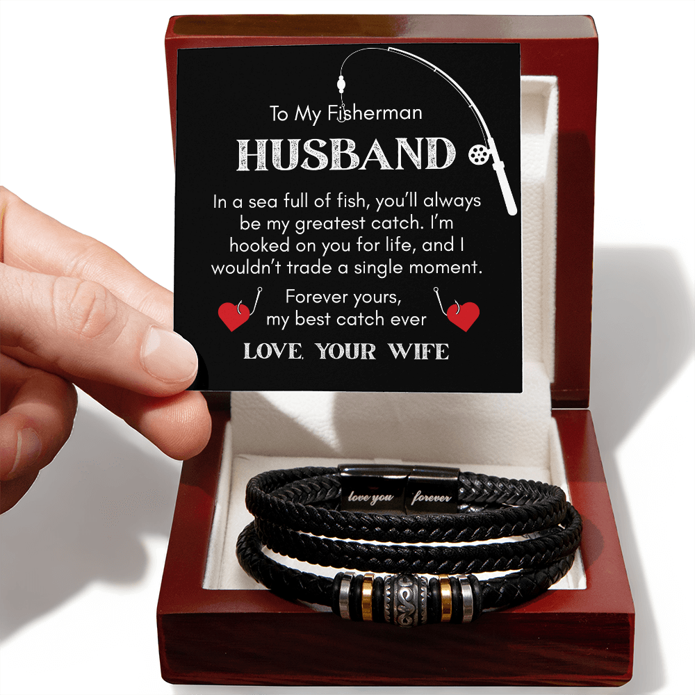 For the Man Who's Your Greatest Catch, Your Fisherman Husband, Gift Bracelet For Him