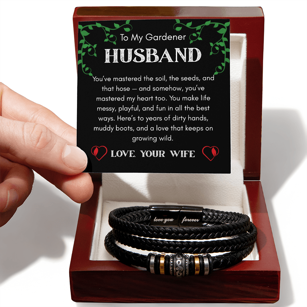 Men's Bracelet Gift for Gardener Husband - Love That Keeps on Growing