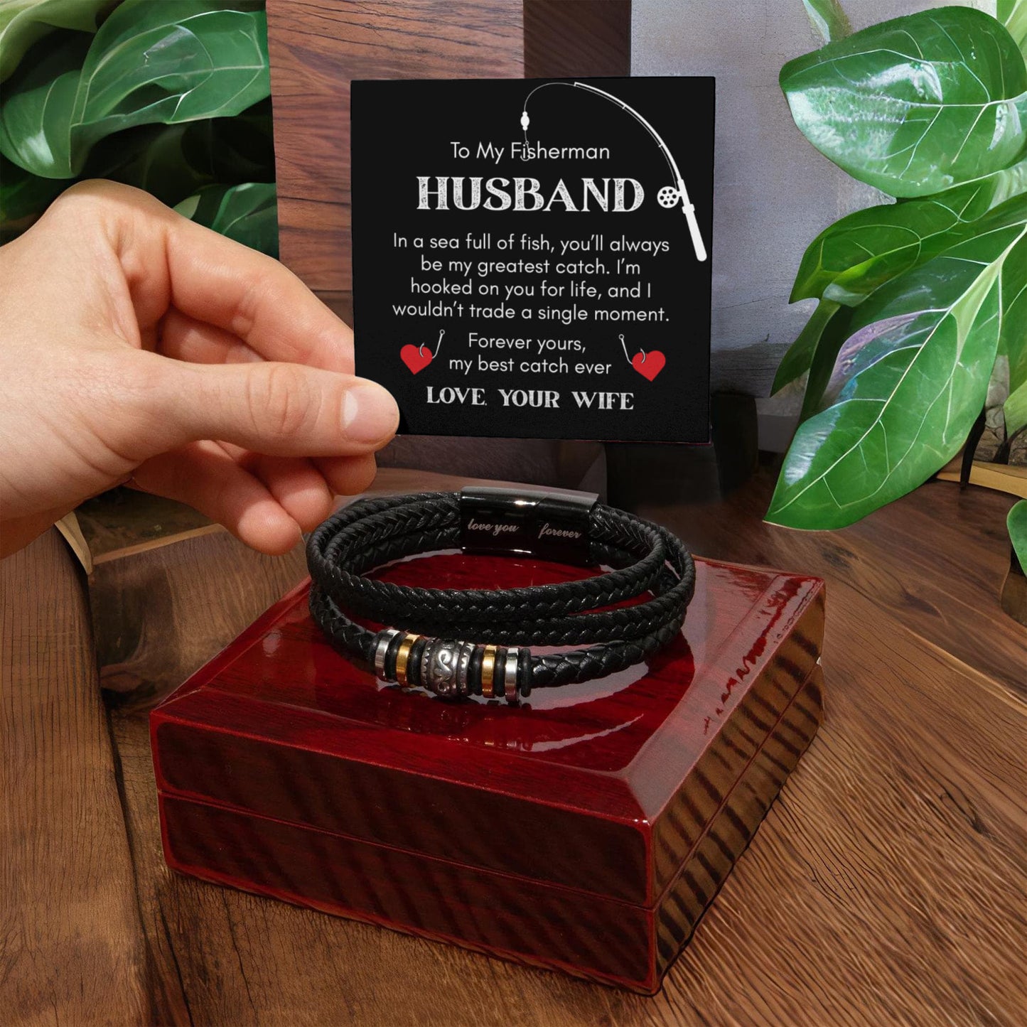 For the Man Who's Your Greatest Catch, Your Fisherman Husband, Gift Bracelet For Him
