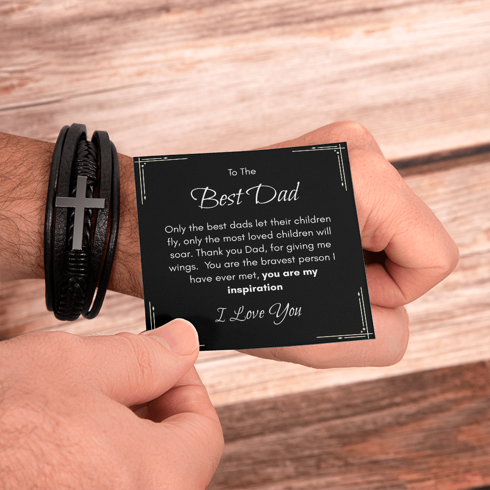 To the Best Dad Cross Bracelet