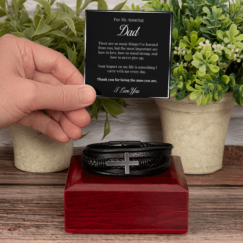 Amazing Dad Cross Bracelet – Meaningful Gift for Dad from Son or Daughter