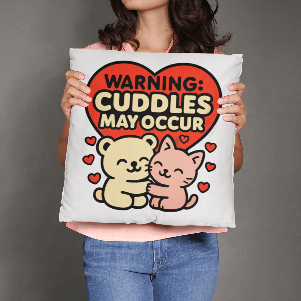 Warning! Cuddles May Occur Pillow