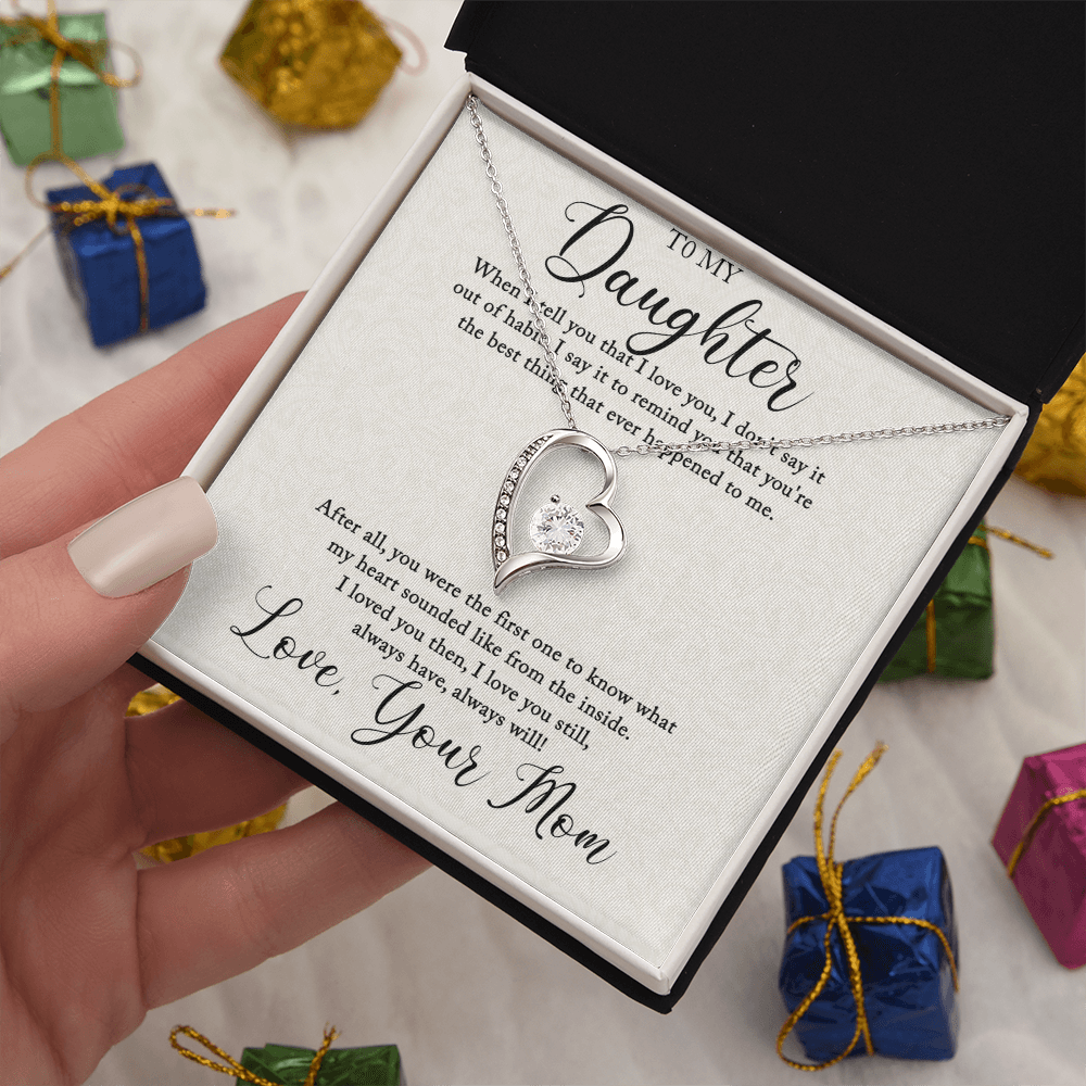 Heart Necklace For Daughter, From Mom