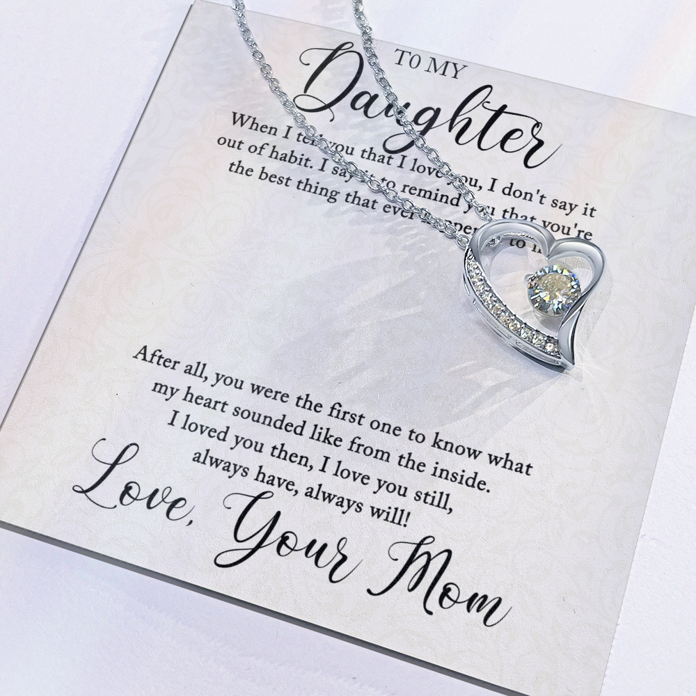 Heart Necklace For Daughter, From Mom