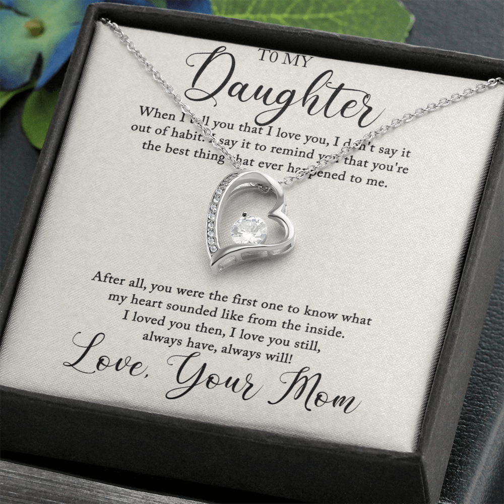 Heart Necklace For Daughter, From Mom