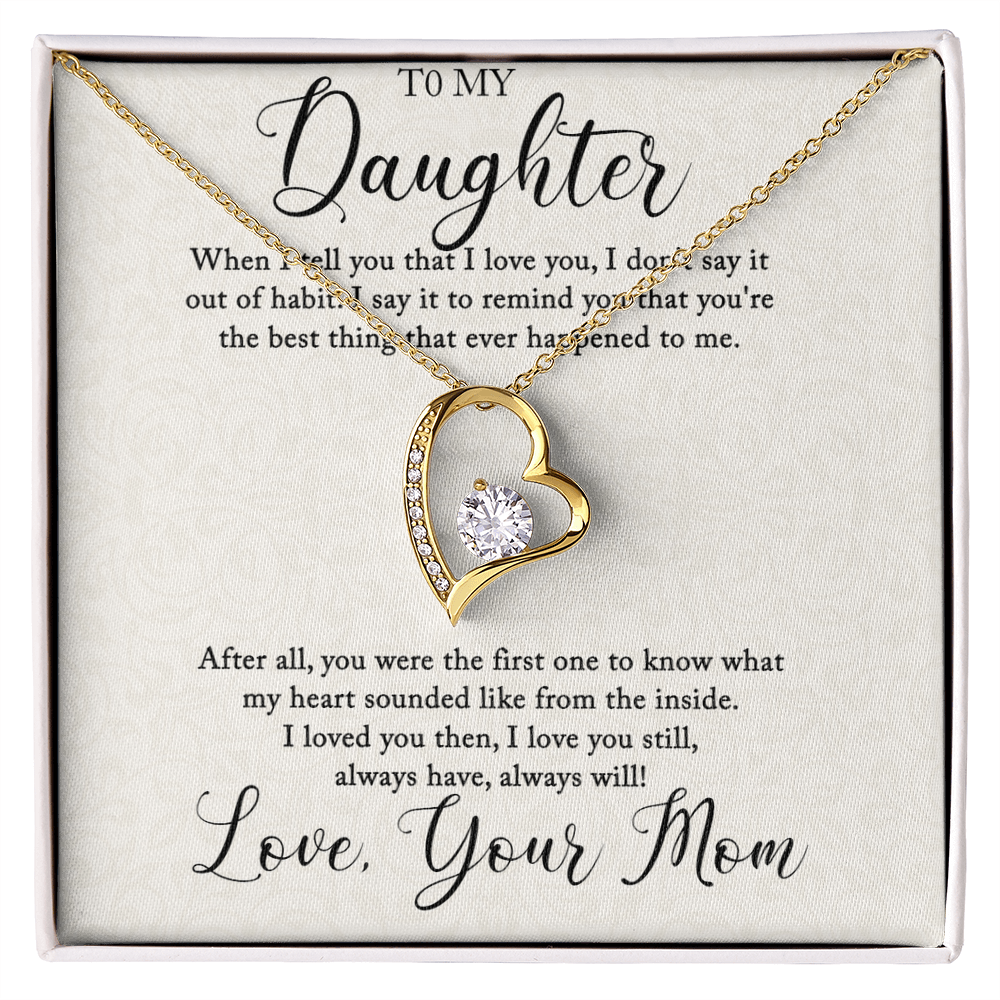 Heart Necklace For Daughter, From Mom