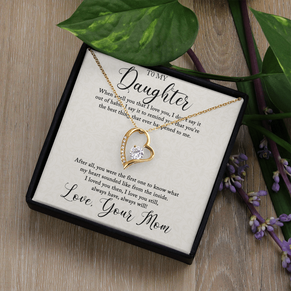 Heart Necklace For Daughter, From Mom
