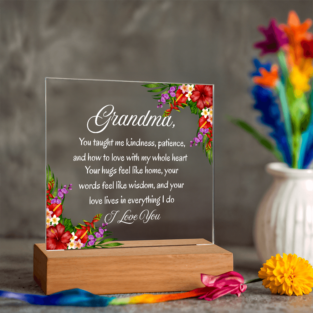 Heartfelt Grandma Gift — ‘You Taught Me Kindness & Love' Keepsake Plaque