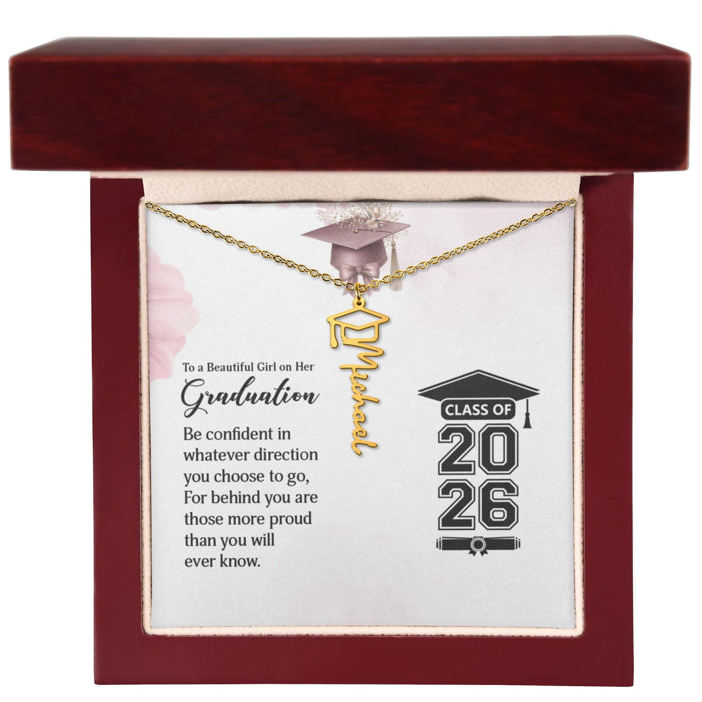 Custom Name Necklace For New Graduate, Perfect Gift!