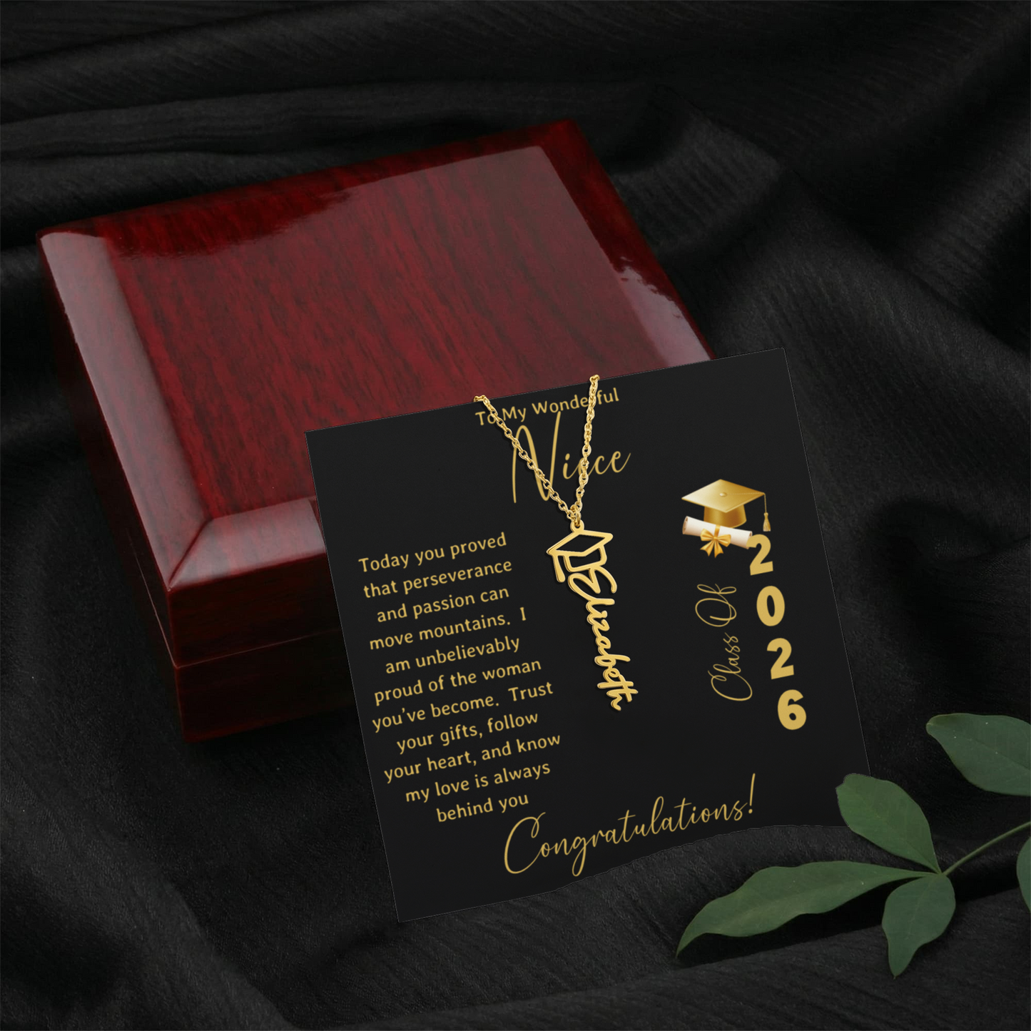 To My Wonderful Niece – Personalized Graduation Name Necklace