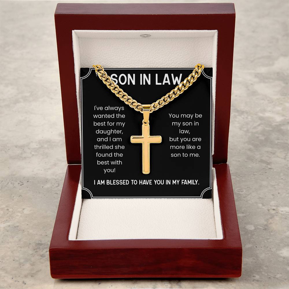 Personalized Cross Necklace for Son-in-Law – Meaningful Gift from Mother-in-Law or Father-in-Law