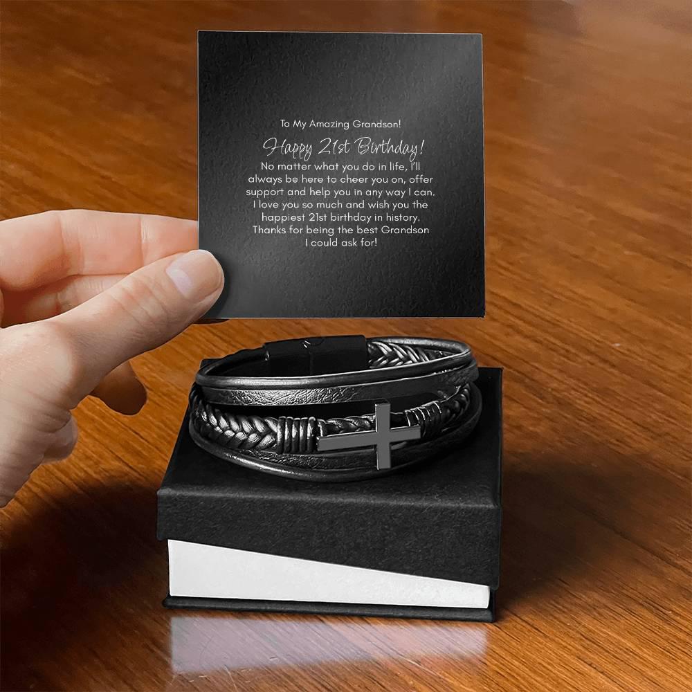 21st Birthday Gift Bracelet For Grandson