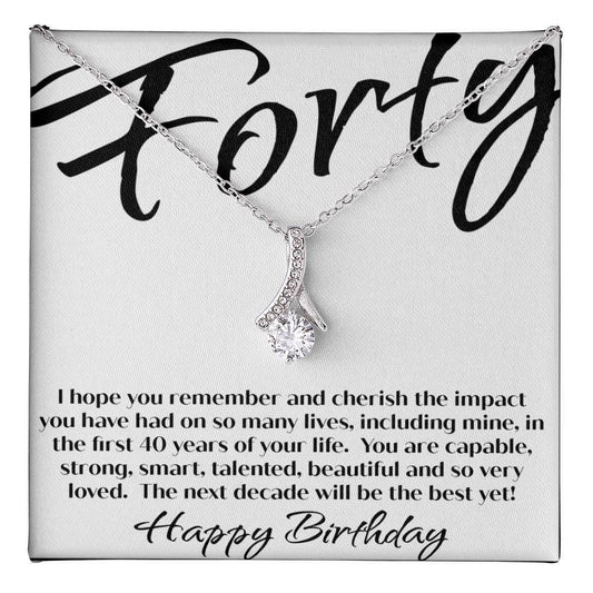 40th Birthday Gift Necklace For Women