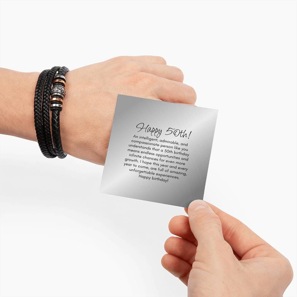 Happy 50th Birthday Bracelet Gift For Him