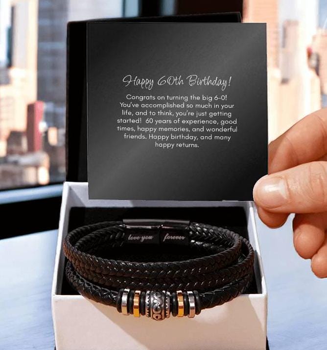 60th Birthday Gift Bracelet For Him