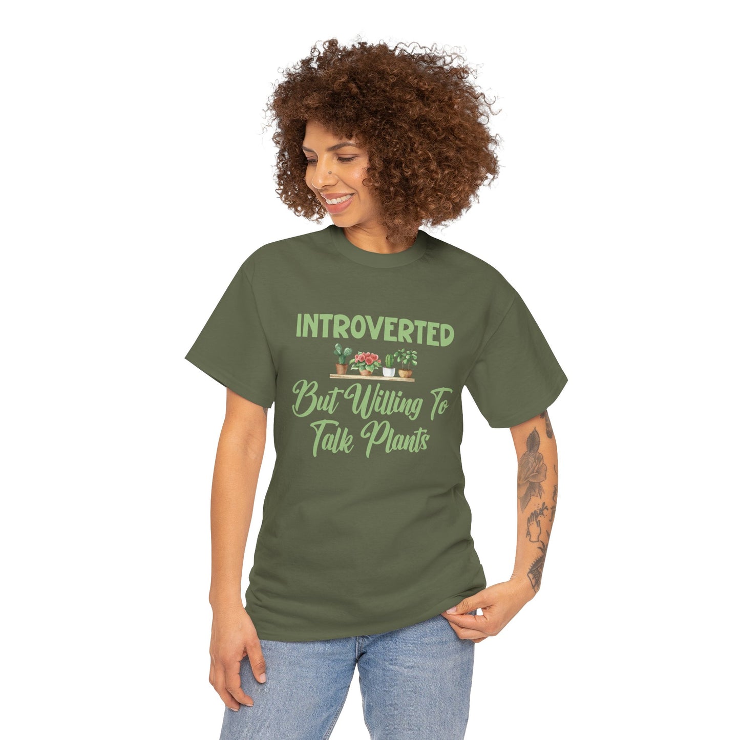 Introverted but Willing to Talk Plants T-Shirt – Funny Plant Lover Tee