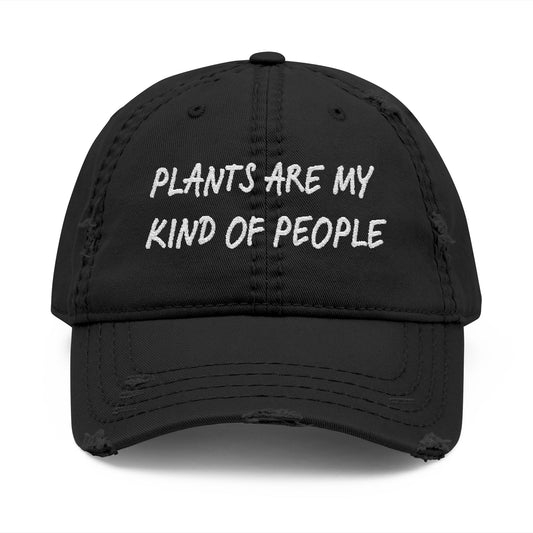 Plants Are My Kind of People Distressed Dad Cap, Embroidered for Plant Lovers