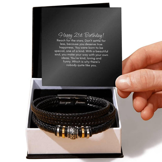 21st Birthday Gift for Him, 21st Birthday Bracelet
