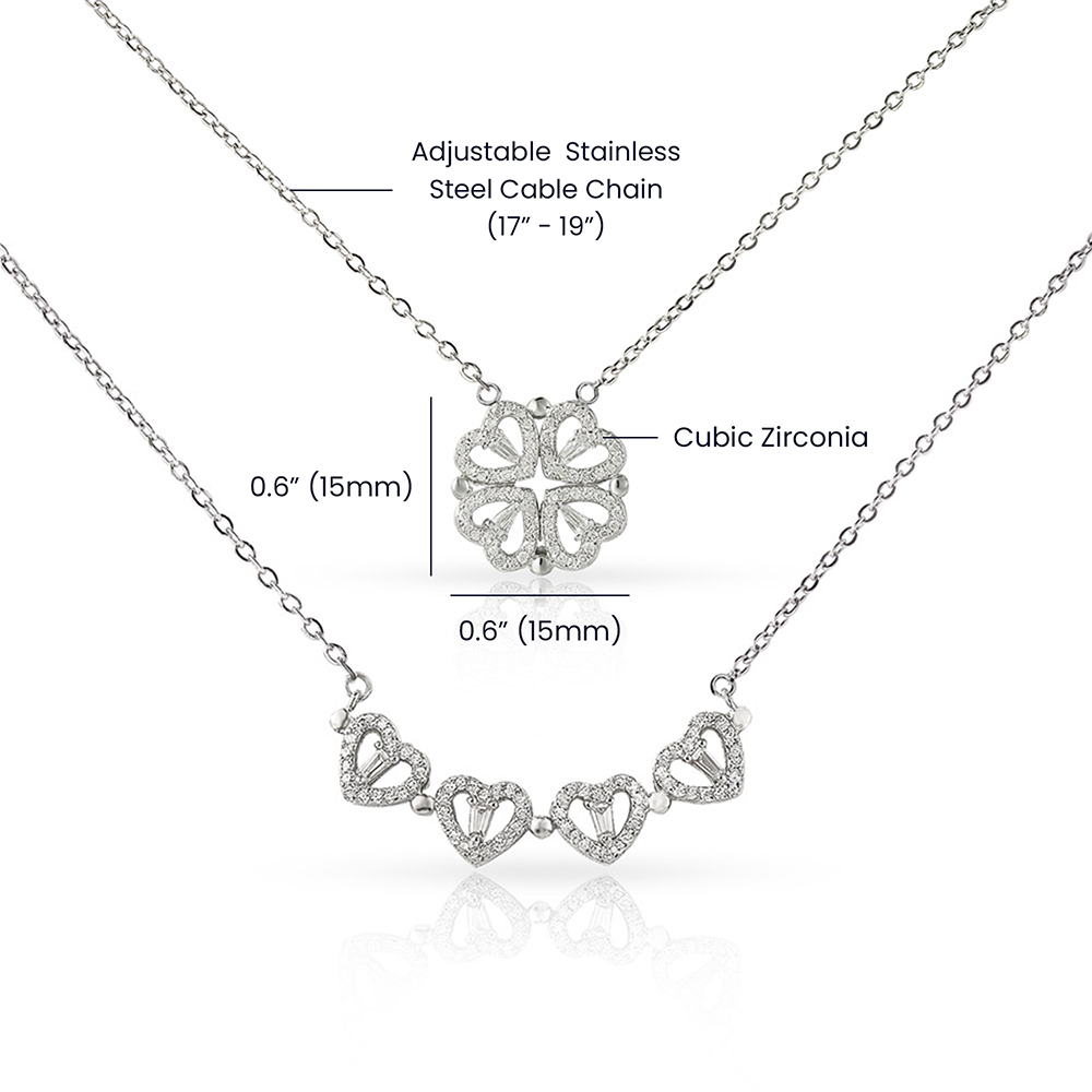 To My Amazing Mom – Magnetic Hearts Lucky Clover Necklace