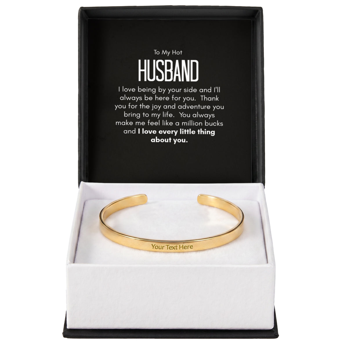 Personalised Bracelet for Husband – Engraved Cuff Bracelet Romantic Gift for Him