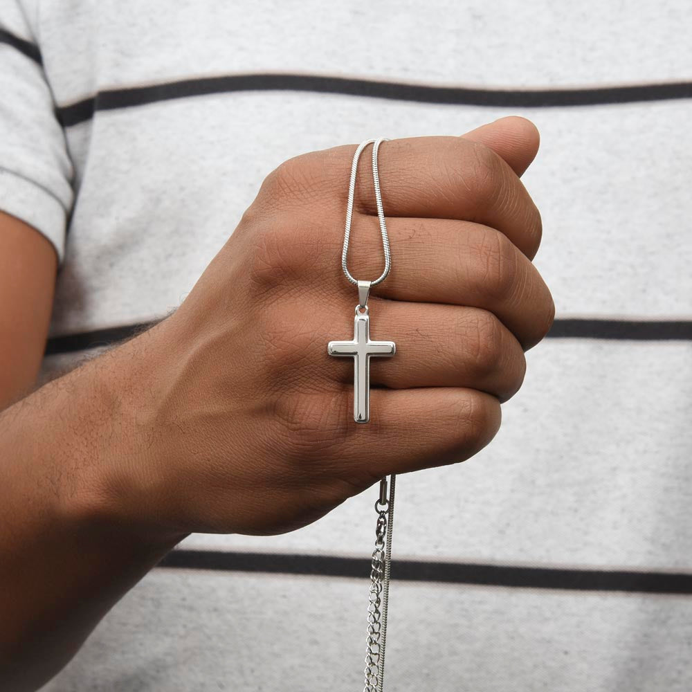 Grandma Memorial Cross Necklace, Engraved