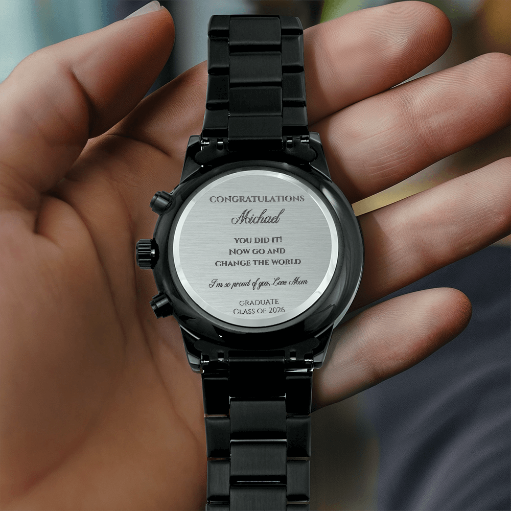 Graduation Gift for Him, Personalized, Engraved Luxury Watch