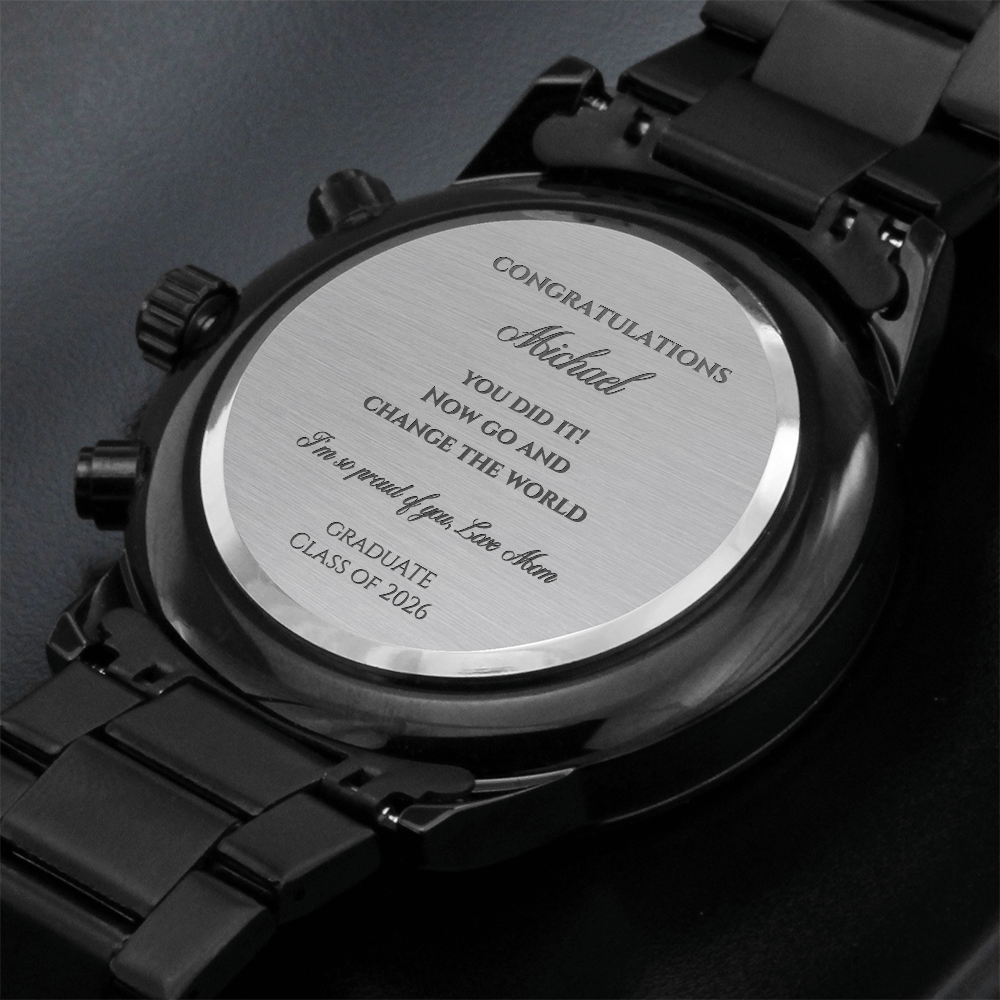 Graduation Gift for Him, Personalized, Engraved Luxury Watch