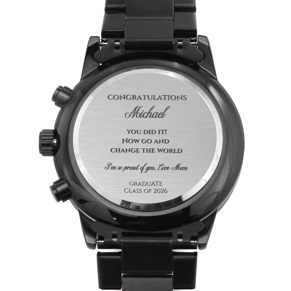Graduation Gift for Him, Personalized, Engraved Luxury Watch