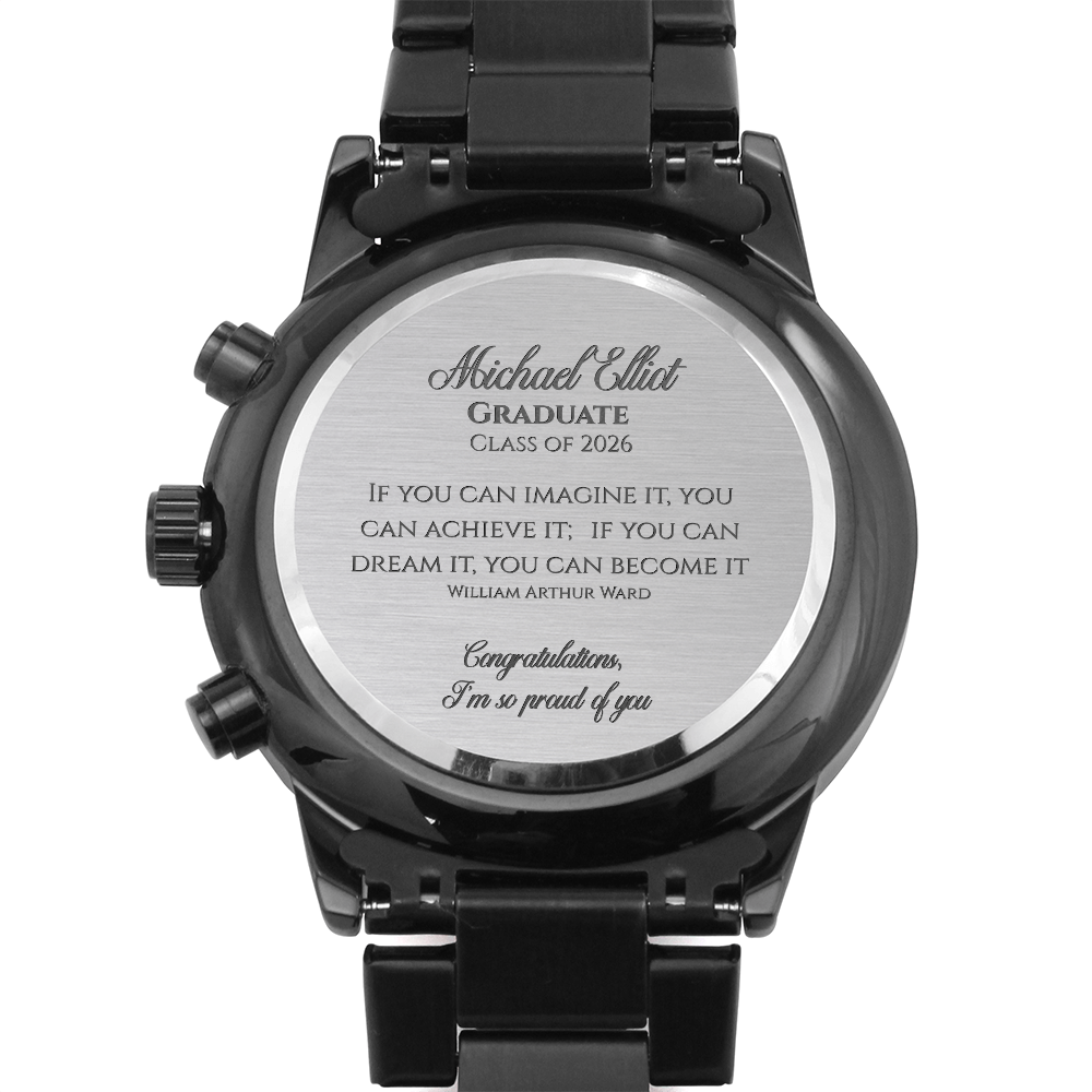 Congratulations On Your Graduation, Personalized Engraved Watch