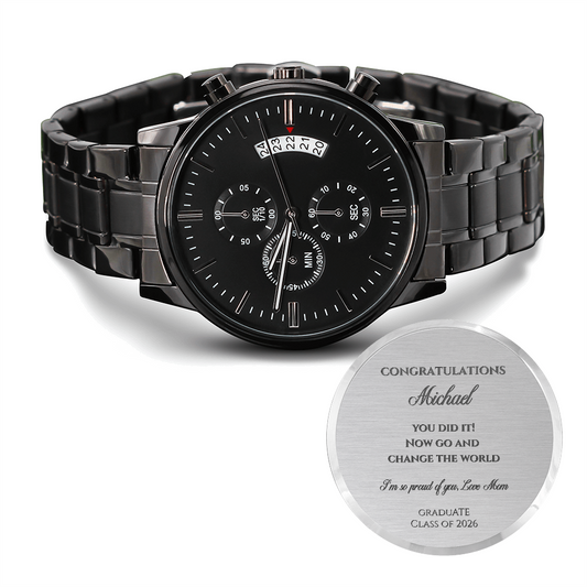 Graduation Gift for Him, Personalized, Engraved Luxury Watch