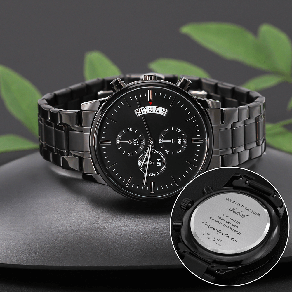 Graduation Gift for Him, Personalized, Engraved Luxury Watch