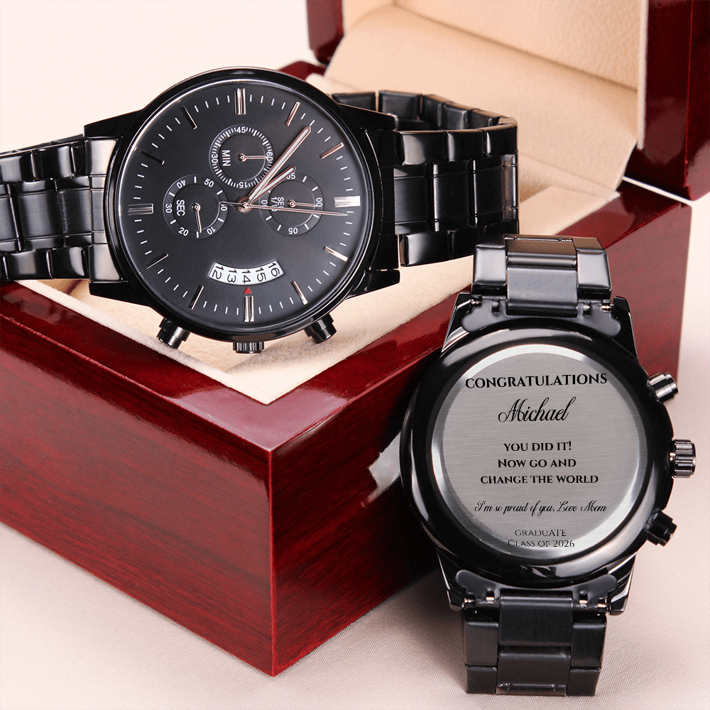 Graduation Gift for Him, Personalized, Engraved Luxury Watch