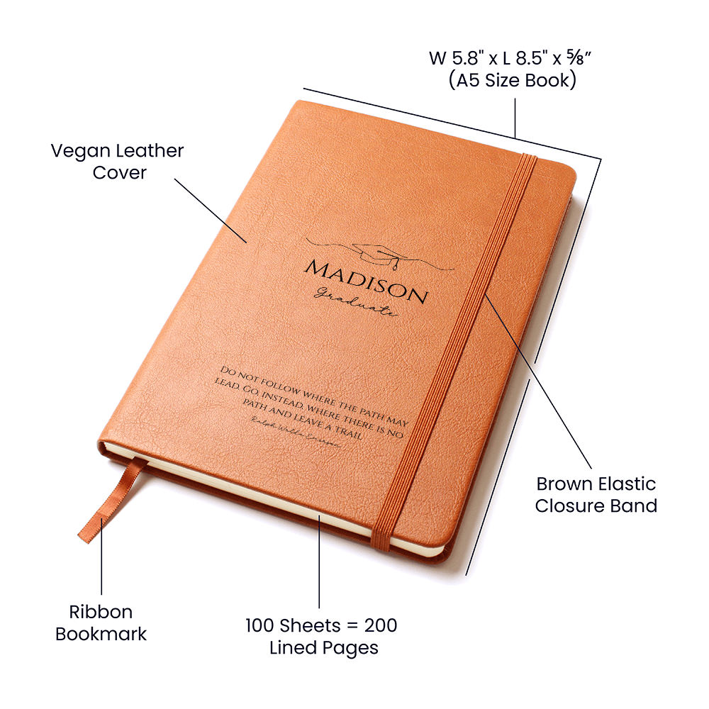 Beautiful Custom Name Journal For New Graduate - Perfect Graduation Gift!