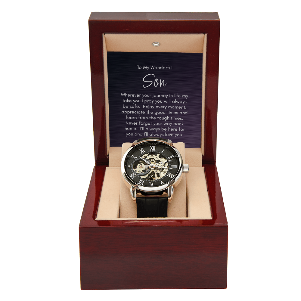 To My Wonderful Son - Journey of Life Luxury Openwork Watch