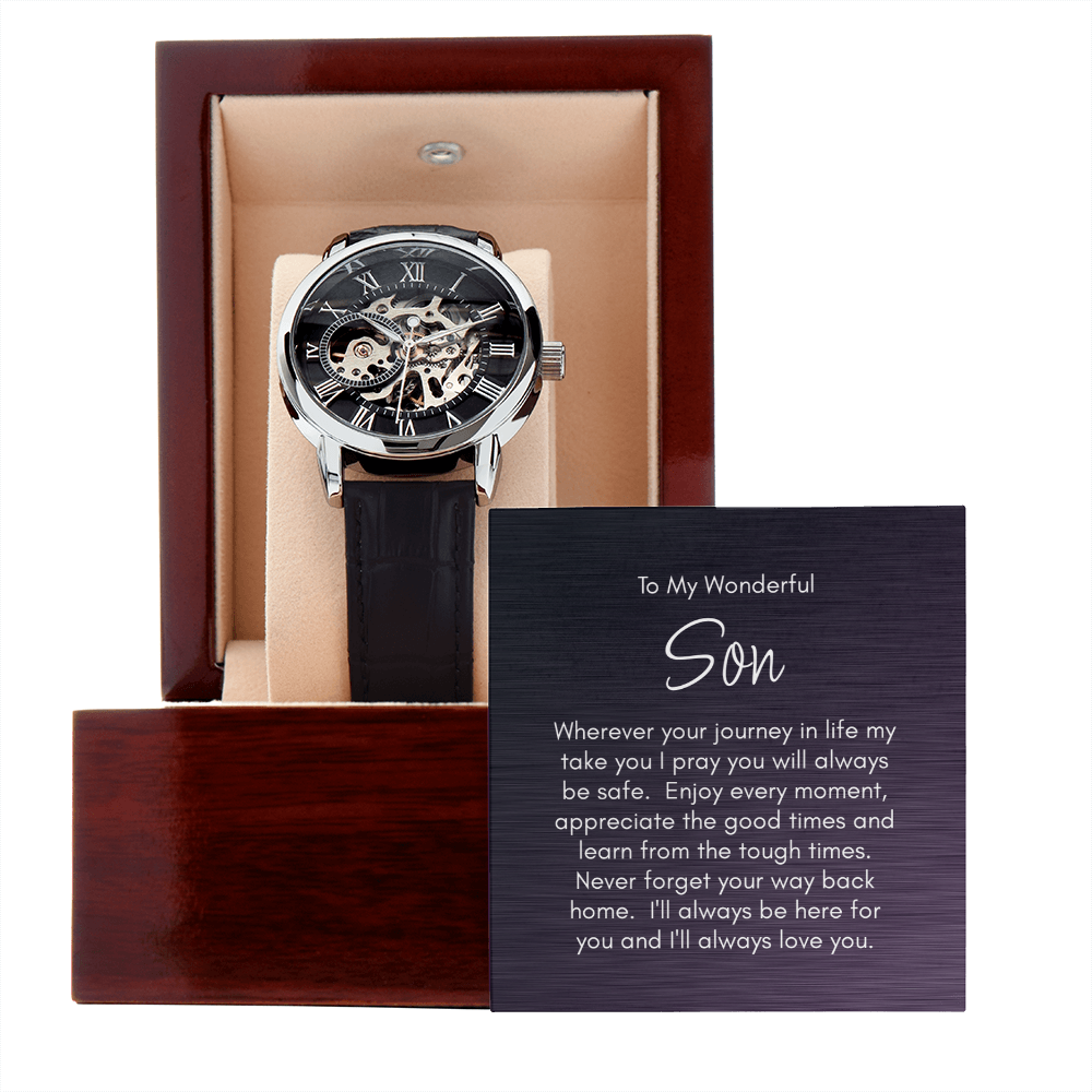 To My Wonderful Son - Journey of Life Luxury Openwork Watch
