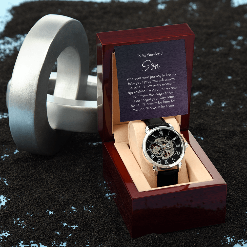 To My Wonderful Son - Journey of Life Luxury Openwork Watch