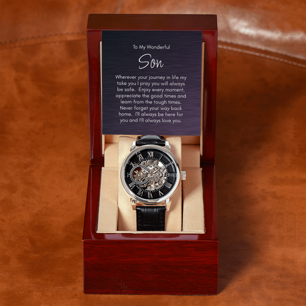 To My Wonderful Son - Journey of Life Luxury Openwork Watch